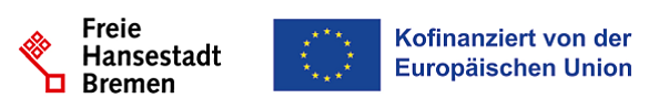 Logo der freien Hansestadt Bremen, daneben: Logo des Europäischen Sozialfonds Plus